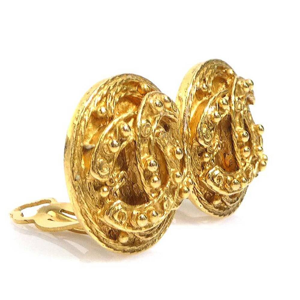 CHANEL Gold Logo Earrings - Picture 2 of 8